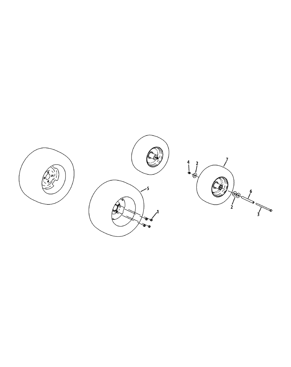 Wheel Assembly Diagram and Parts List for S7232-D 53BY8DU8750-312HP Cub Cadet Lawn Tractor